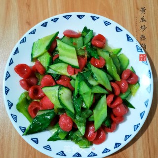 黄瓜炒热狗的做法步骤：8