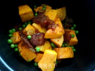 腊肠南瓜饭的做法步骤：5