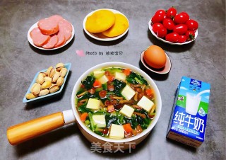 滑子蘑菠菜豆腐羹的做法步骤：13