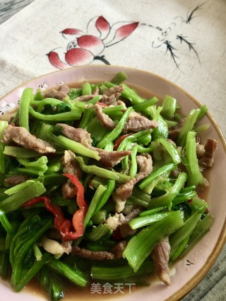 家常菠菜梗炒肉的做法步骤：20