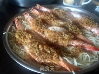 蒜蓉开边虾蒸面的做法步骤：12