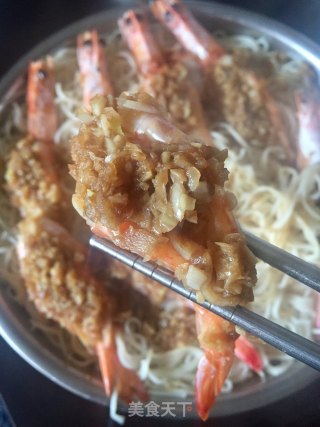 蒜蓉开边虾蒸面的做法步骤：13