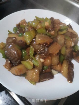 快手少油版青椒烧茄子????的做法步骤：7