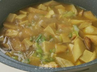 咖喱豆腐炖山药的做法步骤：5