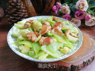 莴笋花菜炒肉片的做法步骤：9