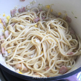培根虾仁奶油意面的做法步骤：13