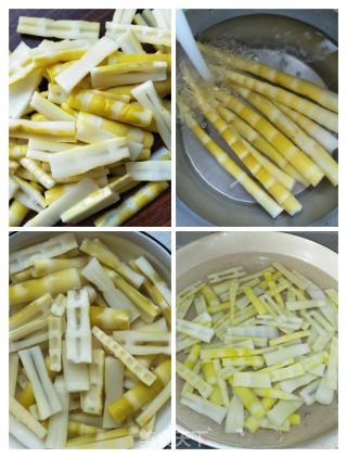 五花肉青椒炒春笋的做法步骤：2
