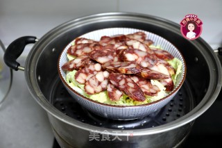 腊肠蒸娃娃菜的做法步骤：5