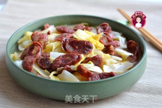 腊肠蒸娃娃菜的做法步骤：6