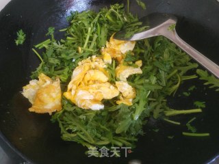茼蒿炒鸡蛋的做法步骤：10