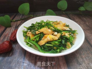 茼蒿炒鸡蛋的做法步骤：12