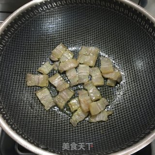 咸肉春笋百叶结的做法步骤：2