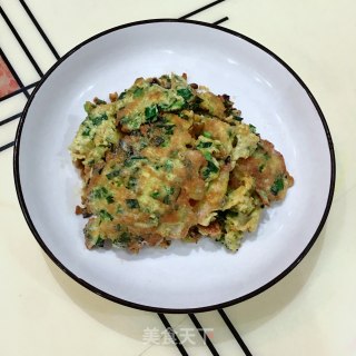 韭菜肉末煎蛋的做法步骤：7