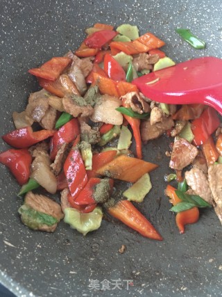 孜然红椒炒肉的做法步骤：14