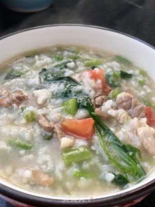 猪肉菠菜粥的做法步骤：15
