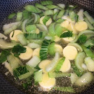 玉脂豆腐青菜高汤的做法步骤：4