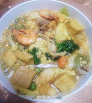 咖喱蔬菜海鲜汤的做法步骤：4