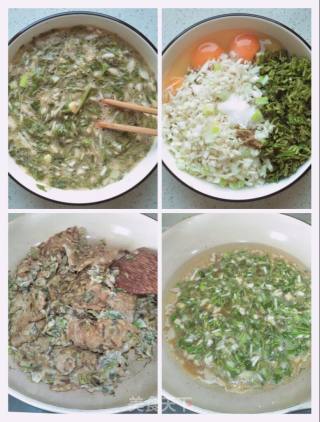 香椿蘑菇煎鸡蛋的做法步骤：5