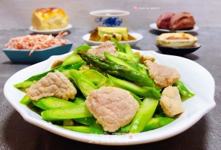 芦笋炒肉片的做法步骤：15