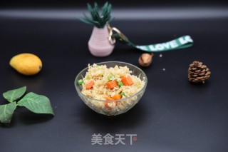 豌豆胡萝卜肉丁炒饭的做法步骤：11
