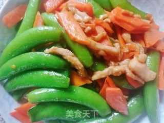 甜豆荚炒肉的做法步骤：7
