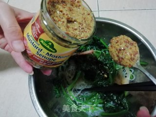 芥末酱拌菠菜粉丝的做法步骤：9