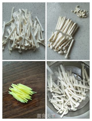 白萝卜虾皮蘑菇汤的做法步骤：2
