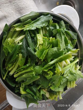 菠菜猪肝粥的做法步骤：2