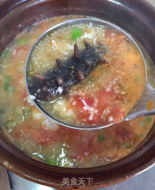 小米蕃茄海参粥的做法步骤：8