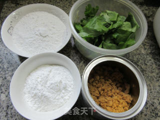 肉松馅芹叶团的做法步骤：1