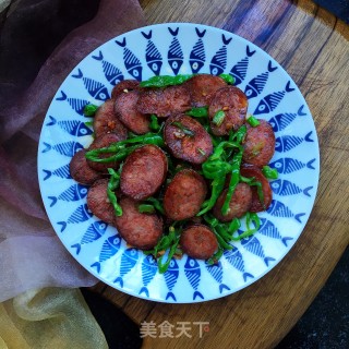 腊肠炒青椒的做法步骤：12