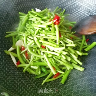 黎蒿炒油渣的做法步骤：4