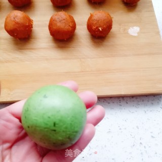 咸蛋黄肉松青团的做法步骤：14