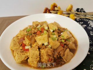 葱香肉末豆腐的做法步骤：16