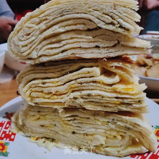 蛋黄肉松千层饼的做法步骤：10