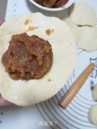 玫瑰绿豆馅豆包的做法步骤：7