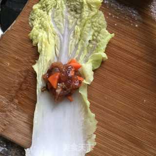 娃娃菜卷肉的做法步骤：4