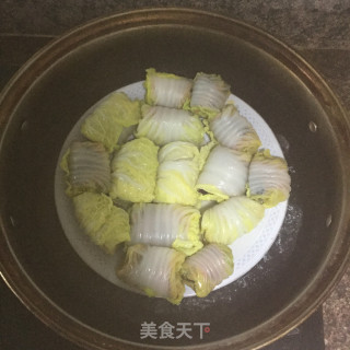 娃娃菜卷肉的做法步骤：6