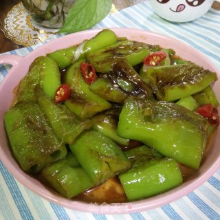 甜面酱烧尖椒的做法步骤：10