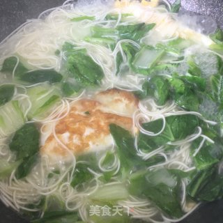 荷包蛋青菜汤面的做法步骤：6