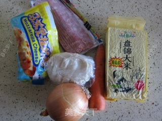 大米饭奶酪披萨的做法步骤：1