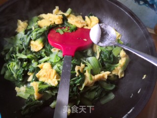 小白菜炒鸡蛋的做法步骤：6