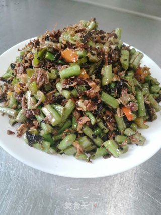 腌菜炒豇豆的做法步骤：9
