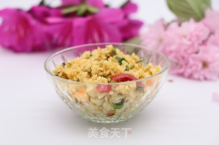 韭菜心虾仁炒饭的做法步骤：9