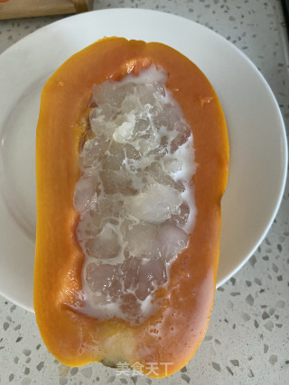 木瓜雪哈盅的做法步骤：3