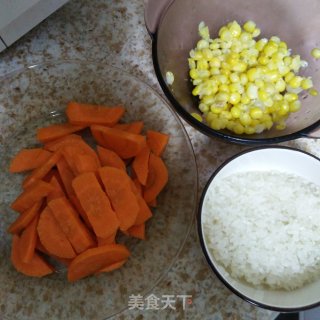 胡萝卜玉米羹的做法步骤：1
