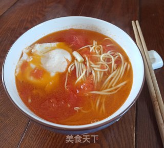 番茄鸡蛋汤面的做法步骤：9