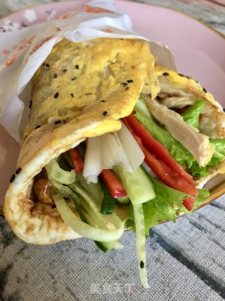 辣酱鸡肉手抓饼的做法步骤：12