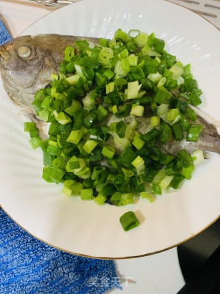 葱油鲳鱼的做法步骤：2