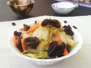 黑木耳烧圆白菜的做法步骤：8